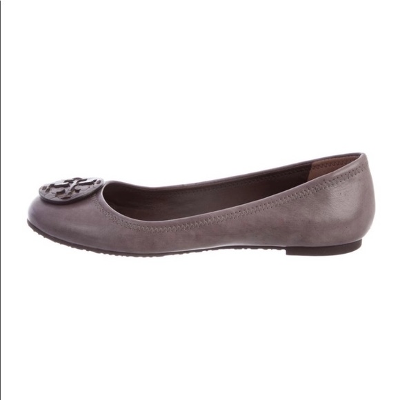 Tory Burch Ballet Flats Grey Leather - Picture 2 of 5